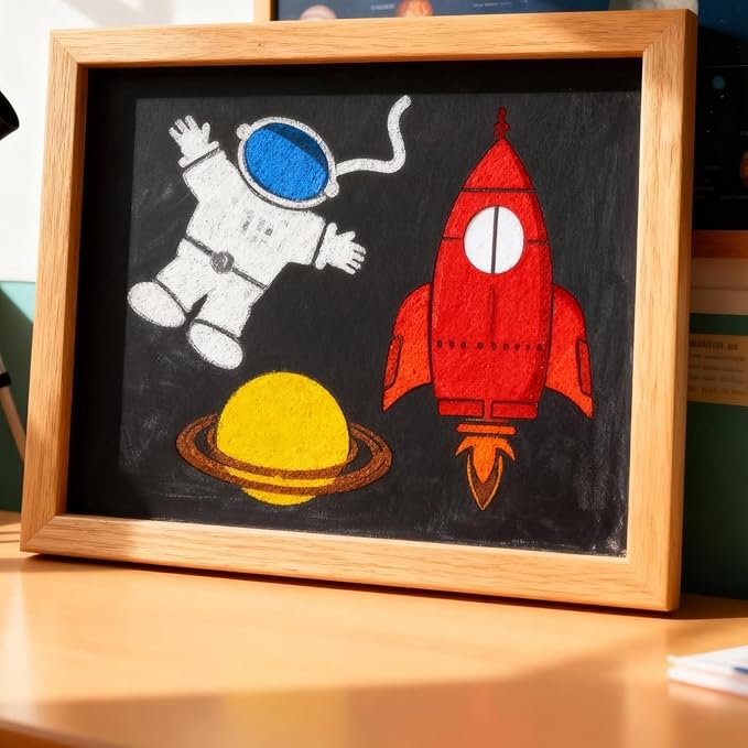 TIAMECH A4 Reusable Astronaut Stencil for Painting - Rocket Planet Layering Template, DIY Wall Art, Wood Furniture, Scrapbook & Crafts (8.3x11.7inch)