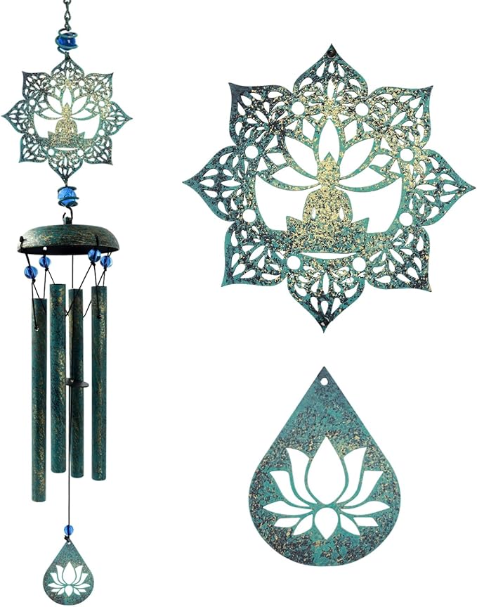 Spiritual Wind Chime, Metal Hanging Wind Chimes for Outside Inside, Zen Windchime with Calming Sound for Yard, Balcony, Yoga Room
