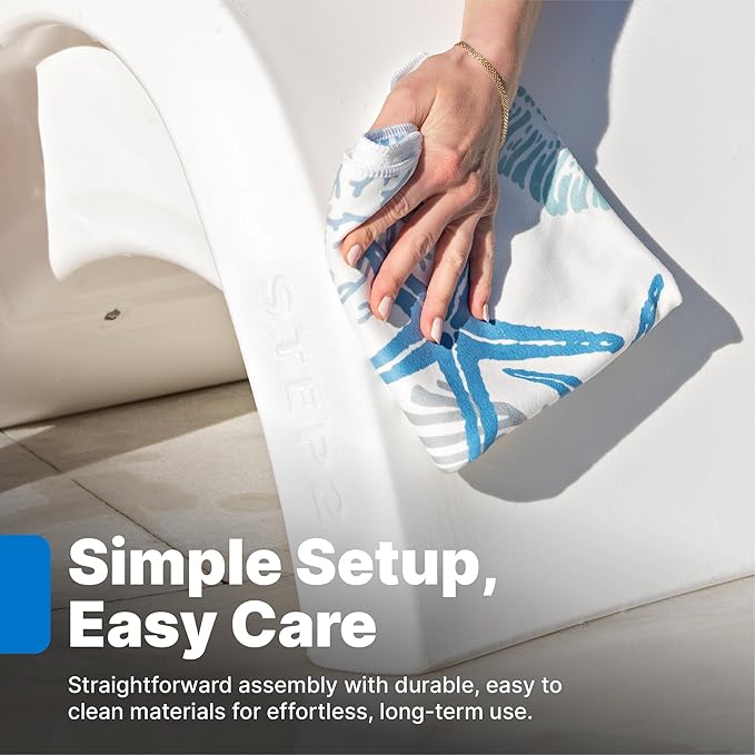Step2 Vero Pool Chair, Fade-Resistant, Waterproof Patio Furniture for Sun Shelf, Use in Pools up to 15-Inches of Water, Weighted, 43"D x 23"W x 37"H, Resin, White