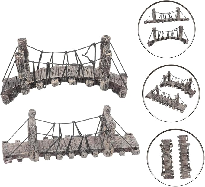 LIFKOME Miniature Resin Garden Bridge Decoration 6.10In DIY Landscaping Outdoor Bonsai Bridge Model Figurine for Patio Lawn Home