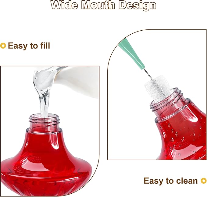 Hummingbird Feeder, Auslar 15 Ounces Glass Hummingbird Feeders for Outdoors Hanging Ant and Bee Proof, Ant Moat & 4 Flower Feeding Ports, Rustproof, Leakproof, Mushroom Shape, Red