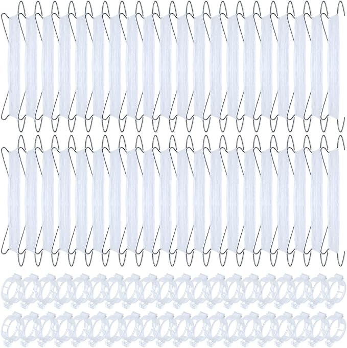 80Pcs Tomato Hooks with String, Support Hooks, Holder & Plant Support Clips with 33.3ft Twine to Prevent Pinching or Falling Off