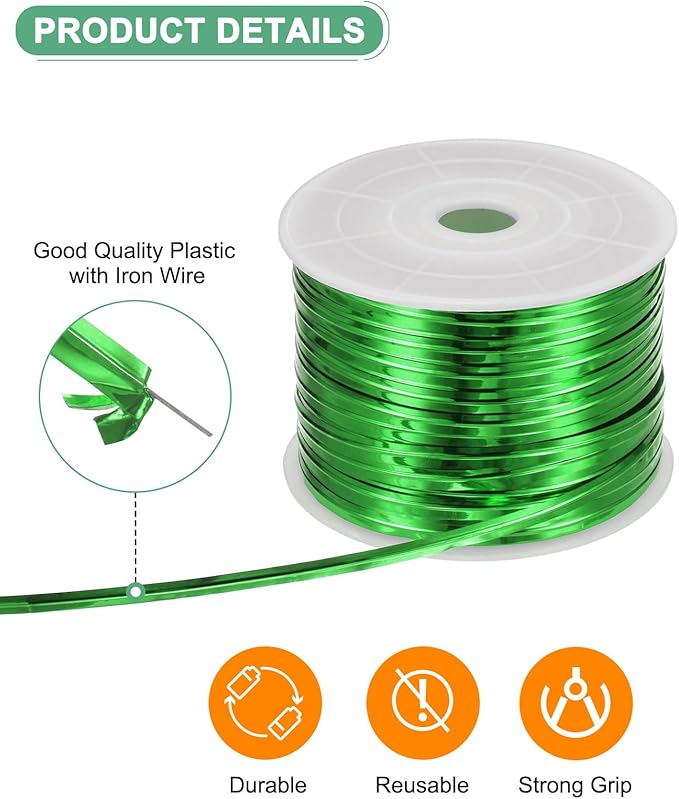 Metal Twist Ties, 100 Yards Metallic Twists Tie Bread Twisty-Ties for Party Decoration/Garden Plant/Gift Wrapping Bag/Cake/Pops Candy/Bakery Bags [Green]