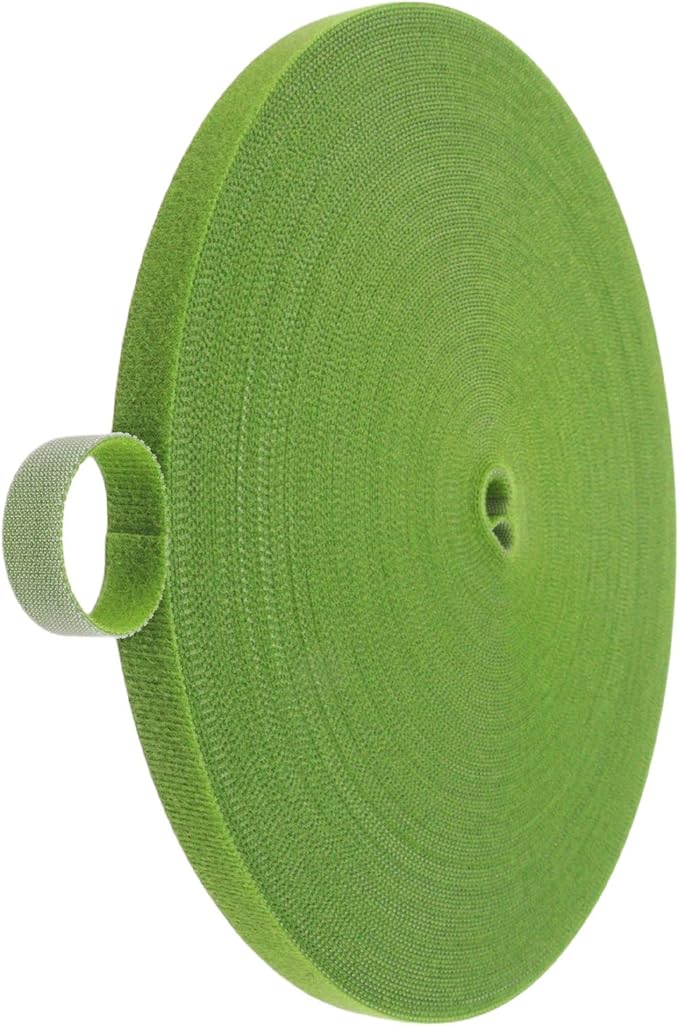 1 Roll 131 Feet/40M Plant Tape, Reusable Double-Sided Hook and Loop Tape, Width 12mm/0.47" Garden Tie for Climbing Plants Fastening Support, Cable Wire Management Strap (Green)