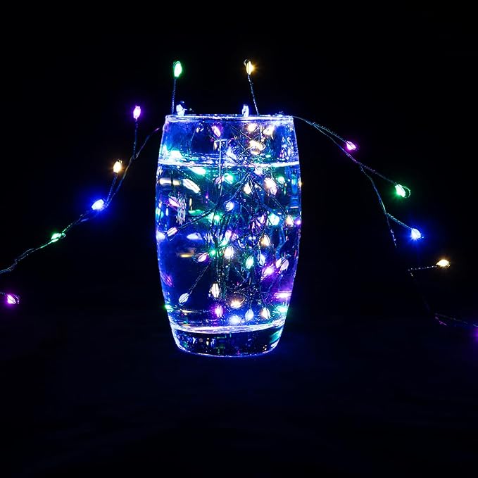 Firecracker Fairy Lights,50FT 500Leds Waterproof Twinkle Lights Plug in,8 Modes Remote String Light for Indoor Outdoor Christmas Wedding Birthday Patio Garden Decor,Green Wire,Multicolor