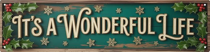 WSUPBPR Wonderful Life Metal Sign 4x16in Inspirational Plaque for Home Wall Decor Classic Gift