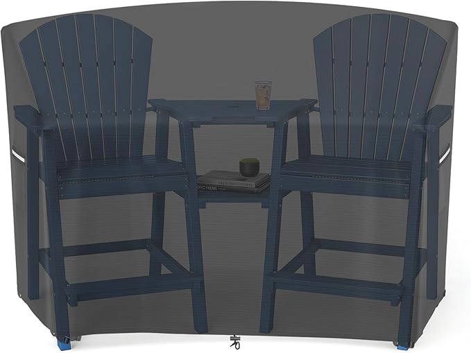 AKEfit Tall Adirondack Chairs Set Cover, 600D Oxford Fabric Adirondack Chair Covers Waterproof , Outdoor Chair Cover with Buckles & Drawstring, All-Season Protection (82"W x 30"D x 47"H, Black)