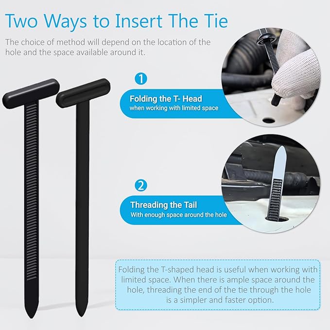 2026 Upgraded Nylon Universal Cable Tie Buckle, Heavy Duty Self-Locking Rivet Zip Ties, Multifunctional Cable Tie Buckle for Car Daily Repair, Home, Office, Garden, Workshop(150Pcs)