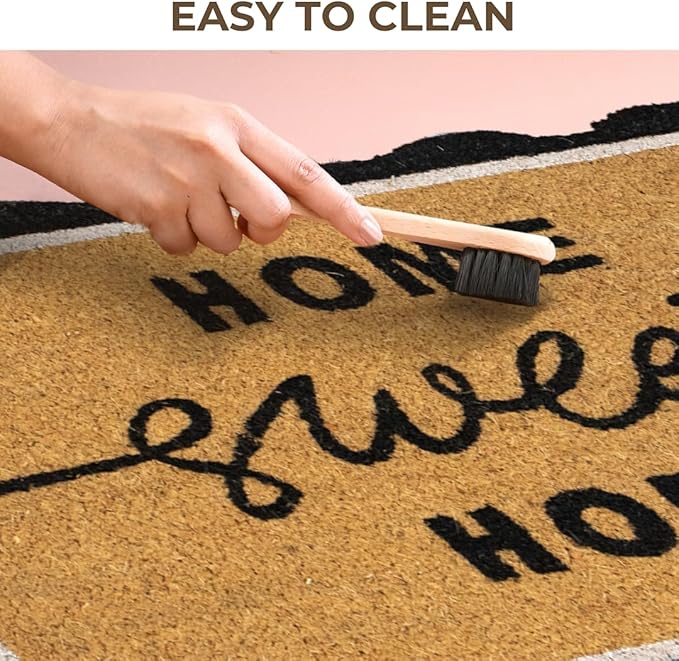 Folkulture Welcome Matt Outdoor | 16 x 28 Door Mats, Home Sweet Home Scalloped Coir Mats for Front Door Outside Entrance | Eco Friendly, Durable & Anti Slip | Welcome-Mats Cute