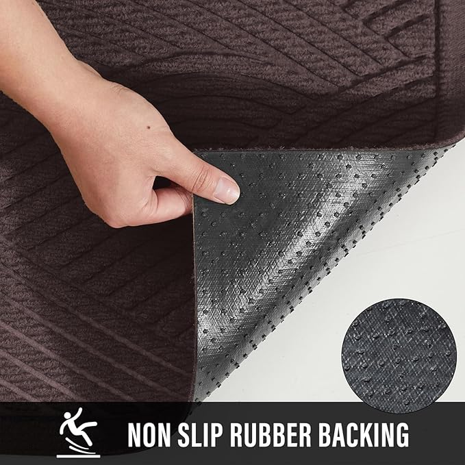 Sturdy Front Door Mat, Absorbent Muddy Dirt Resist Welcome Door Mats Outdoor Indoor, Stain and Fade Resistant, Non-Slip Backing Entry Mat Low Profile Doormat for Entryway, 47×32, Coffee
