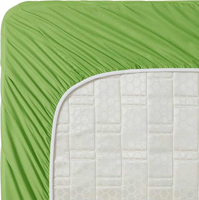 Clara Clark Bed Sheets, Premier 1800 Series 4 Piece Bed Sheet Set, Deep Pocket, Wrinkle, Fade, Stain Resistant, Luxury Soft Bedding Sheets & Pillowcases, Full, Garden Green
