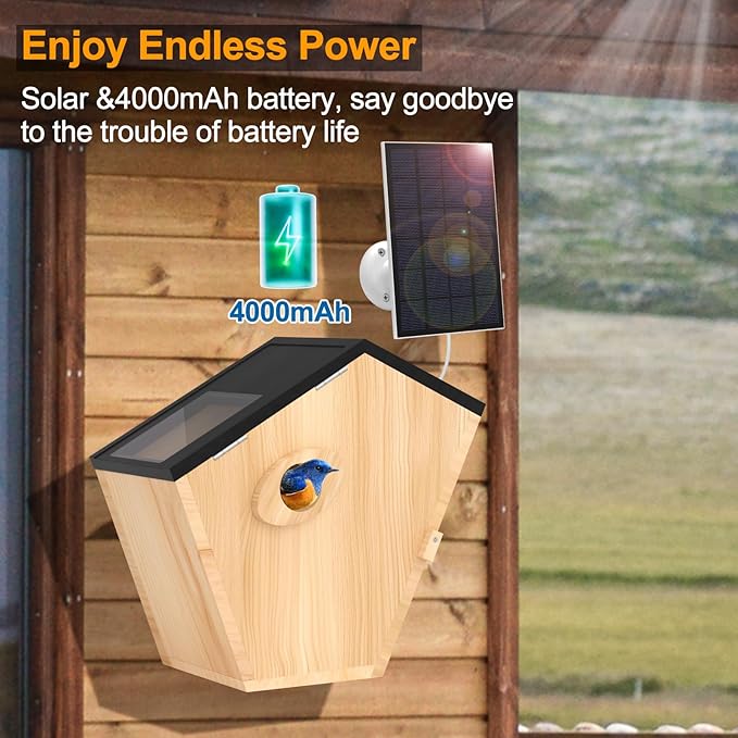 Pinaple Bird House with Camera, Smart Bird House Solar Powered,5MP Full Color IR Night Vision Bird Watching Wireless Camera,2.4G WiFi APP Controlled Auto Notification,Ideal Gift for Bird Lovers