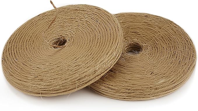 PerkHomy 1200 Feet (2Pcs*600ft) Jute Twine String for Crafts Gift Wrapping Packing Gardening Crochet Knitting Macrame Decor (Brown 600ft*2pcs Pie-Shaped)