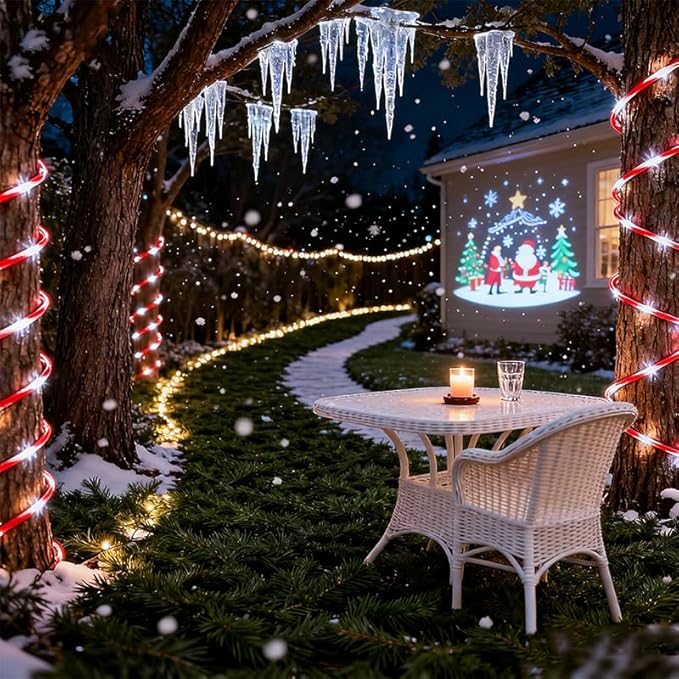 Solar Rope Lights 33Ft 100 LED Rope Lights for Outside 8 Modes White Fairy Light Solar Outdoor for Patio Fence Party Garden Yard Home Holiday Tree Decoration Candy Color