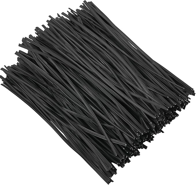 Tangyinrd 300 Pcs 6 inch Black Plastic Twist Ties, Cable Ties, for Bags, Gardening Tools