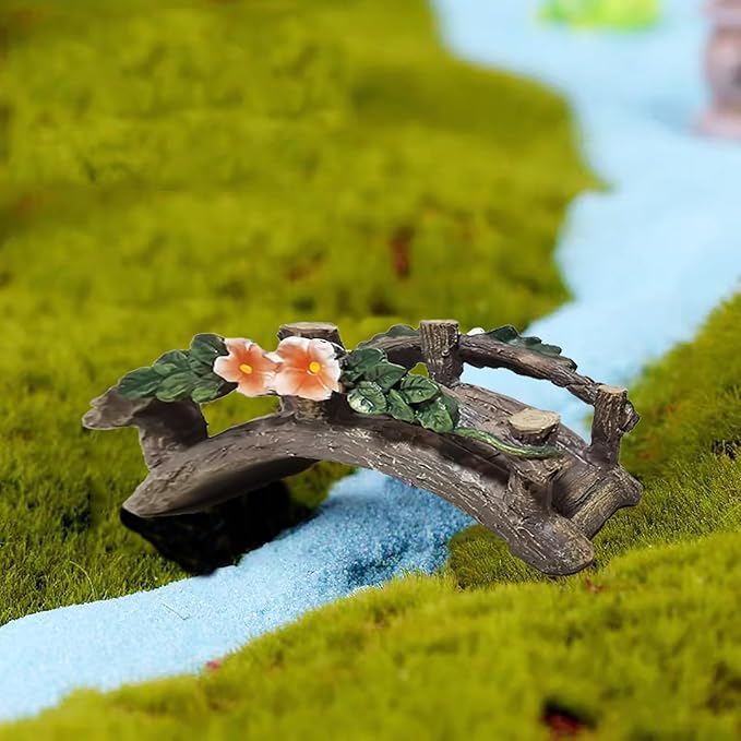 MUAMAX Fairy Garden Bridge Mini Bridge for Fairy Garden Flower Bridge Resin Arched Artificial Little Bridge Micro Landscape Garden Bridge for Dollhouse Ornaments Fairy Garden Accessories