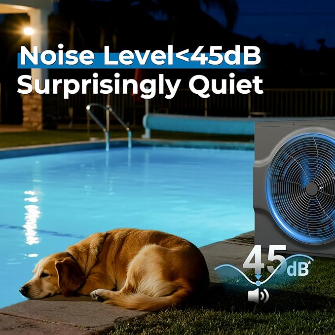 65,000 BTU Inverter Swimming Pool Heat Pump for In Ground Pools 21,000 Gallons Electric Pool Heater for Above Ground Pool Heating Cooling WiFi Control 220v