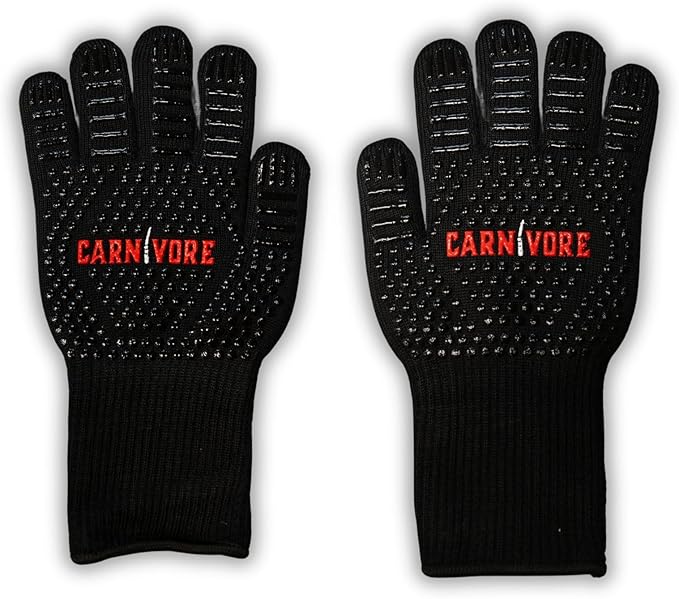 Bearded Butchers Carnivore Heat & Cut Resistant BBQ Gloves – Heavy Duty Aramid Gloves for Grilling, Frying, Welding, and More – Extreme Heat Protection up to 1,472°F, Cut Resistant and Easy to Clean