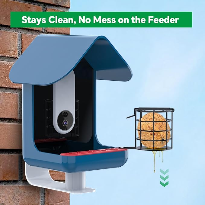 Metal Suet Ball Holder Designed for Bird Buddy Smart Bird Feeder with Camera - Durable Weatherproof Suet Feeder, Easy to Install, Powder-Coated