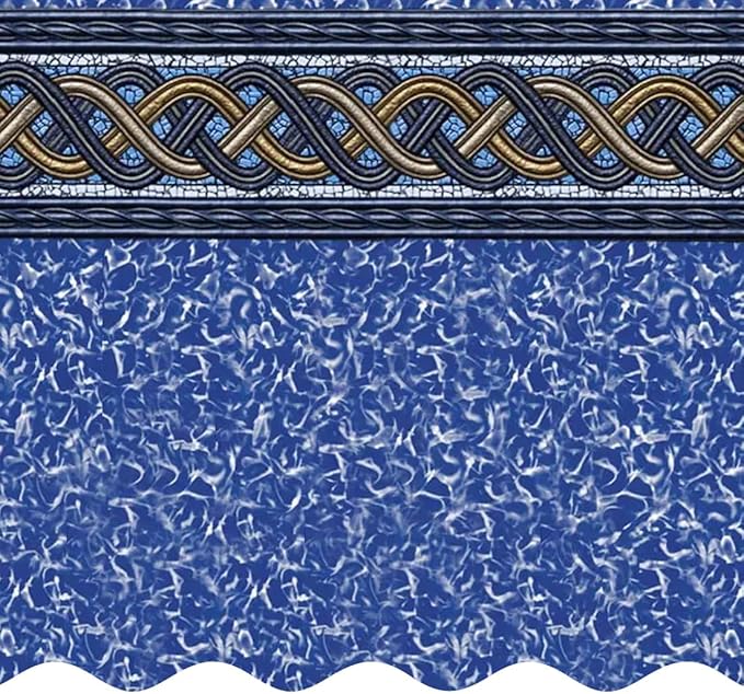 Smartline 15 ft Round Swimming Pool Liner | Braided Shimmer | Unibead Style | 52 Inch Wall Height | 25 Gauge Heavy Duty Virgin Vinyl | Designed for Steel Sided Above Ground Pools