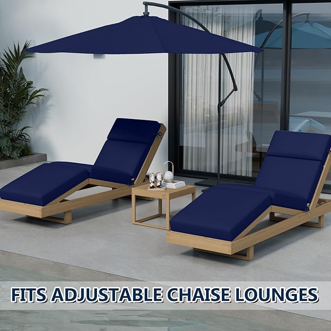 Chaise Lounge Cushions Outdoor, 72 x 21 x 4 Inch Lounge Chair Cushions for Outdoor Furniture - Waterproof Lounge Patio Replacement Cushion, 4In Fade-Resistant ThickPatio Chaise Lounge Cushion