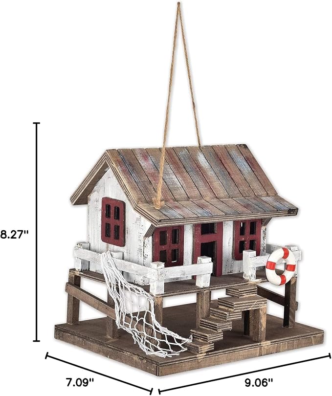 Sunset Vista Designs for The Birds Decorative Birdhouse, Vintage Coastal Cabin