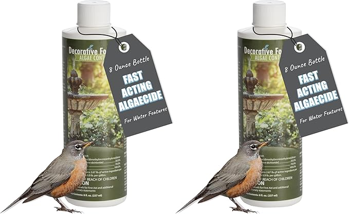 Fountain Algaecide and Clarifier - 8oz - Kills and Inhibits All Types of Algae Growth, Formulated for Small Ponds and Water Features, Treats up to 8,000 Gallons (Pack of 2)