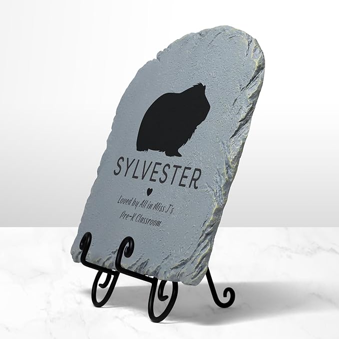 Let's Make Memories Personalized Memorial Garden Stone- Pet Silhouette - in Loving Memory - Hamster