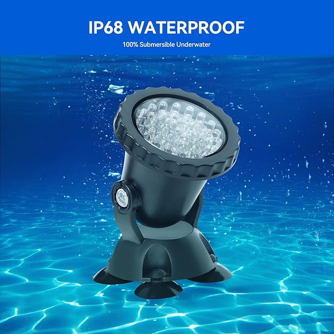 Outdoor Spotlight Pond Lights, Submersible Fountain Lights Memory Dimmable Underwater Colored Yard Spot Light IP68 Waterproof for Garden Lawn Porch Landscape (10 Lights)