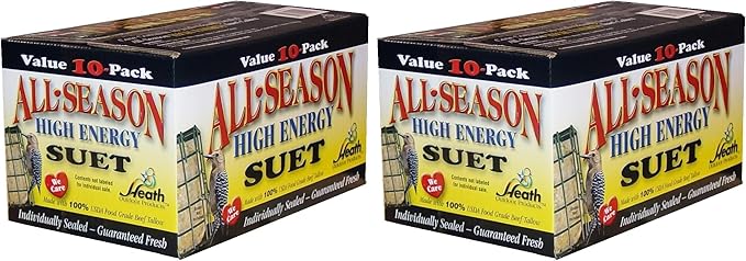 Heath Outdoor Products Birds DD4-10 All Season High Energy Suet Cake,(Pack of 20)