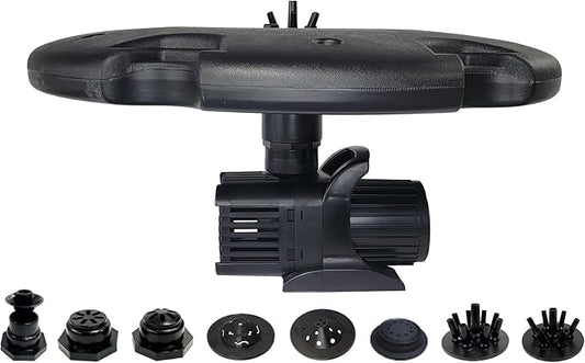 HALF OFF PONDS Floating Fountain – 1.2 HP Pond Aerator, 100' Cord – 10,000 GPH Water Pump – 11 Spray Patterns - Energy-Efficient - Improves Water Quality - For Large Ponds, Lakes & Water Gardens