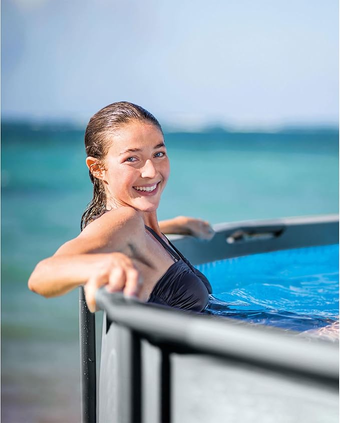 INTEX 26325EH Ultra XTR Deluxe Above Ground Swimming Pool Set: 16ft x 48in – Includes 1500 GPH Cartridge Sand Filter Pump – SuperTough Puncture Resistant – Rust Resistant – Easy to Assemble