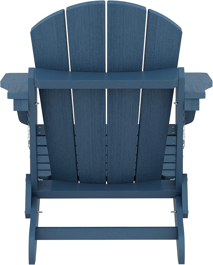 SERWALL Foldable Adirondack Chair Set of 2 for Patio Garden Outdoors Fire Pit-Blue