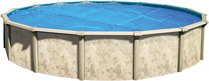 In The Swim 33' Standard Blue Round Solar Pool Cover 8 Mil for Solar Heating Above Ground Pools and Inground Pools