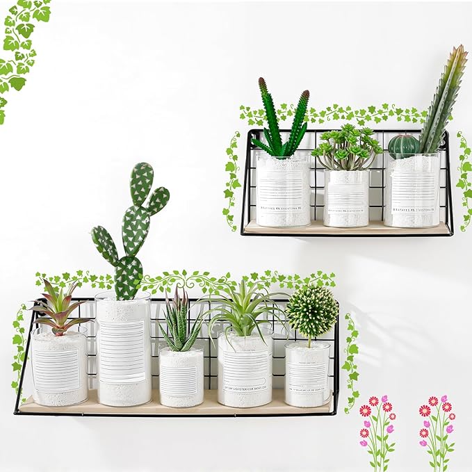 12 PCS Leaf Vine Stencils, Flower Leaves Reusable Plastic Plant Templates, Vine Spring Stencils Set for Painting on Wood Wall Canvas Drawing Art Fabric Furniture DIY Craft Home Decoration, 2 Size