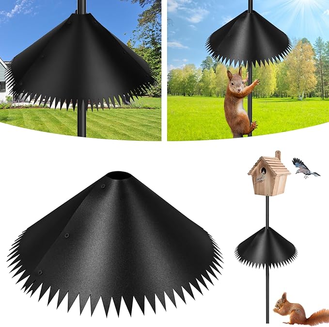 Squirrel Baffle for Bird Feeder Pole, Outdoor Pole Mount Squirrel Proof Guard Stopper (19Inch-1pcs)
