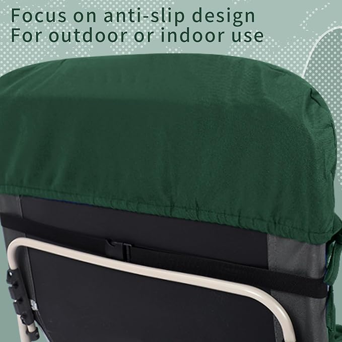 Tudomro 2 Pcs Dark Green 66'' Outdoor Chaise Lounge Cushion Waterproof Patio Lawn Pool Chaise Lounge Cushion with Headrest Pillow & Ties Weather Fade Resistant Replacement Longue Chair Pad