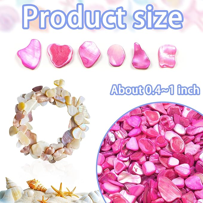Rose Red Crushed Shells for Decoration, 14.5 oz Natural Crushed Seashells Mosaic Sea Shell Fragments, Irregular Seashell Slices for Crafts, Home, Vase Fillers, Wedding Party, Landscaping