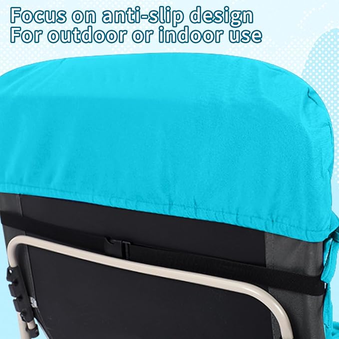 Tudomro 1 Pcs Peacock Blue 66'' Outdoor Chaise Lounge Cushion Waterproof Patio Lawn Pool Chaise Lounge Cushion with Headrest Pillow & Ties Weather Fade Resistant Replacement Longue Chair Pad