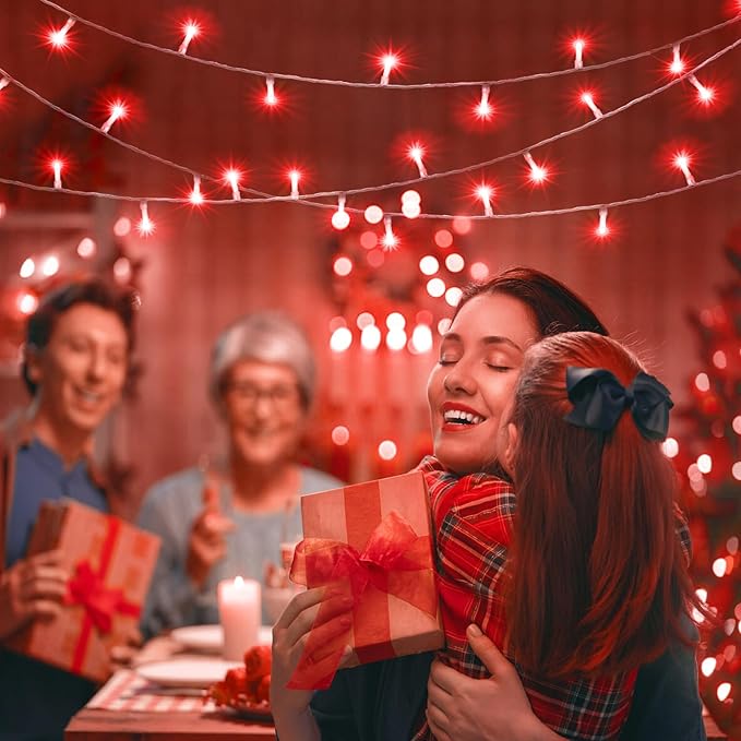 165FT 500 LED Outdoor String Lights, Connectable Valentines String Lights Waterproof with 8 Modes, Plug in Twinkle Fairy Lights Clear Wire for Indoor Bedroom Garend Wedding Patio Decorations, Red