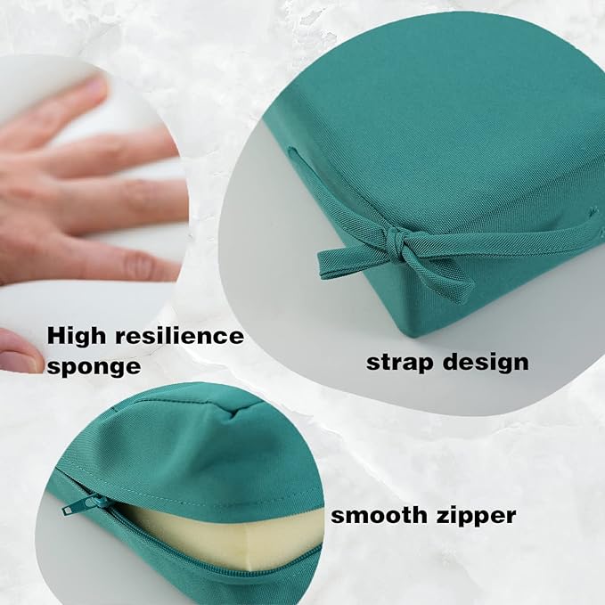 idee-home Outdoor Bench Cushion Waterproof, Bench Cushions for Outdoor Furniture, Patio Porch Swing Replacement Seat Pad with Ties for Garden Backyard, 40 x 18 Inch