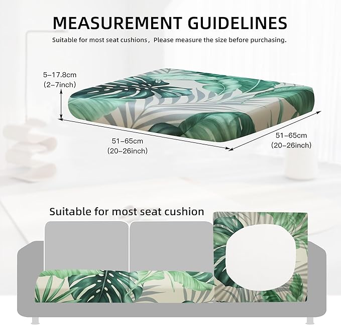 8Pcs Outdoor Cushion Covers, Patio Cushion Covers,Stretch Elastic Slipcovers, Replacement Washable & Reusable Furniture Protector for Patio Couch (Mint Green,Cover Only)
