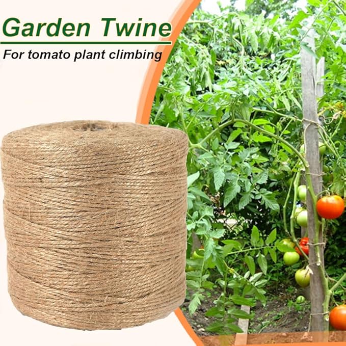 ARISKEY Natural Jute Twine 3mm,1313ft Garden String Long Cord Suitable for Crafting and Weaving Projects,Gardening Purposes and Outdoor Heavy-Duty Use