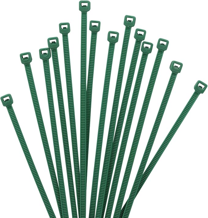 XINGO 1000 PCS 4 inch Garden Green Zip Ties, 18lb Strength, Small Tie Wraps Self-Locking Nylon Zip Ties for Indoor and Outdoor Use (Dark Green)