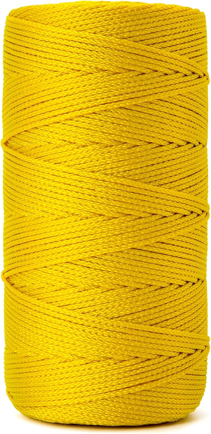 HONGDA Nylon Twine, 1000 Feet #18 Braided Nylon Mason line String Perfect for Masonry Jobs and for e Layout of General Construction, Gardening, DIY Project, Yellow