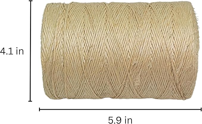 Premium Brazilian Sisal Twine, Natural Fiber 100% Sisal, Heavy-Duty, Ultra Durable, Ideal for DIY Projects, Home Decor, Gardening, Crafting, Gifting, Wrapping (1640 ft / 500 m Coil)