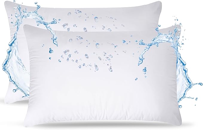Utopia Bedding Outdoor Pillow Inserts 12 x 20 Inches (Pack of 2, White), Water Resistant Garden Throw Pillows for Patio and Porch Furniture