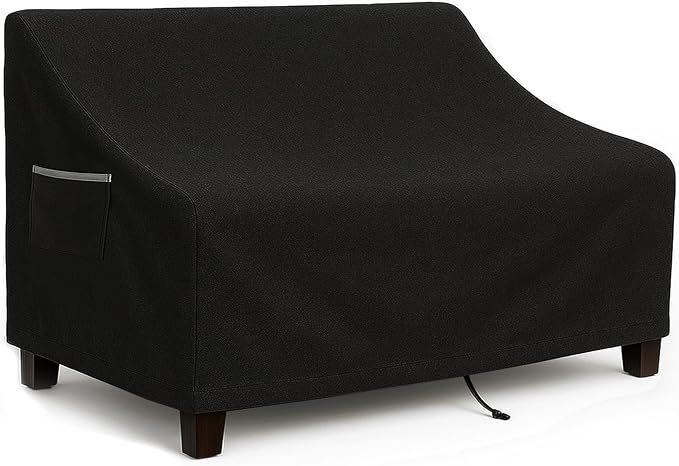 Outdoor Sofa Cover, Waterproof Patio Furniture Cover 78.7W x 38.2D x 35H inches Heavy Duty 600D Oxford Fabric Black