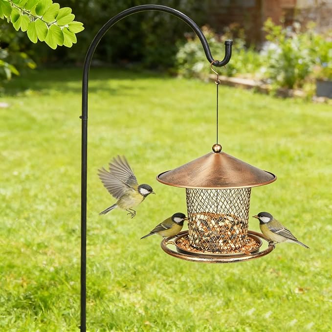 Bird Feeders for Outdoors, Heavy Duty Metal Wild Finch Feeder for Sparrow, 2lbs Capacity Cute Lantern Bird Feeder for Garden Yard Outside Hanging