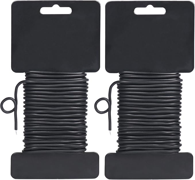 Shintop 3.5mm Garden Ties, Reusable Plant Twist Tie Black Heavy Duty Soft Plant Wire for Gardening, Home, Office (52.5 Feet)